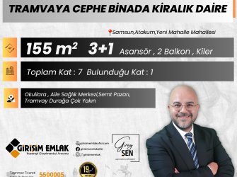 TRAMVAYA CEPHE BİNA GENİŞ 3+1 KİRALIK DAİRE