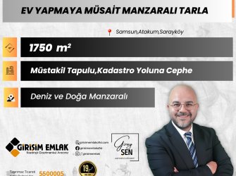 RESMİ YOL CEPHE DENİZ VE DOĞA MANZARALI EV YAPMAYA UYGUN