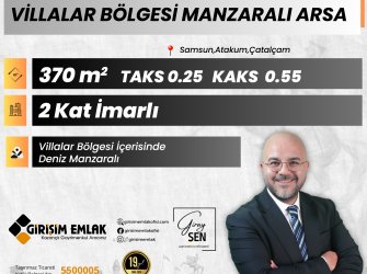 VİLLALAR BÖLGESİNDE DENİZ MANZARALI 370 M ARSA   