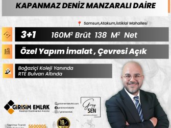 MANZARALI ÇEVRESİ AÇIK 160 M2 ÖZEL YAPIM DAİRE