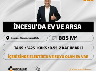 İNCESU’DA 885 M2 ARSA VE ABONELERİ YAPILI EV