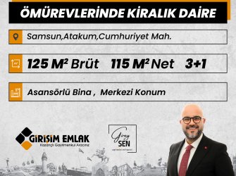 ÖMÜREVLERİ 3+1 ASANSÖRLÜ BİNADA KİRALIK DAİRE