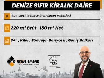 ATAKUM SAHİLİNDE DENİZE SIFIR 3+1 KİRALIK DAİRE
