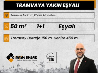 TRAMVAYA 2. SOKAKTA EŞYALI 1+1 SATILIK DAİRE
