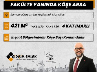 FAKÜLTEYE KOMŞU KÖŞE BAŞI 4 KAT İMARLI ARSA