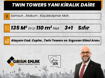 TWIN TOWERS YANINDA BULVAR CEPHE 3+1 SIFIR KİRALIK