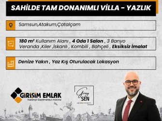 SAHİLDE TAM DONANIMLI SIFIR YAZLIK VİLLA 